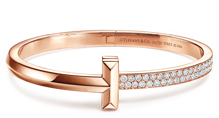 티파니 T1 와이드 하프 다이아몬드 힌지드 뱅글