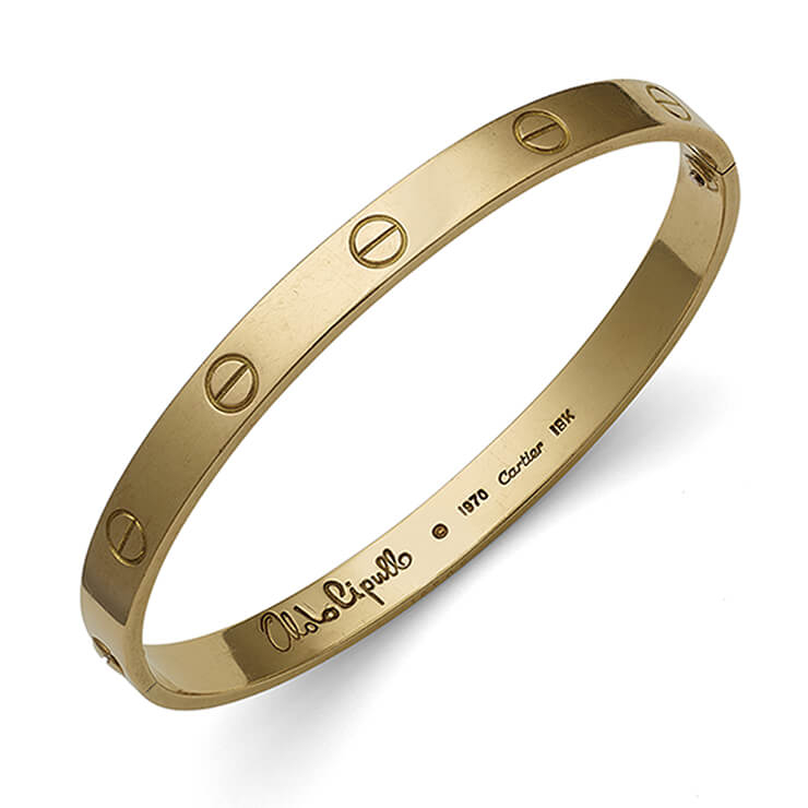 1977년에 출시된 까르띠에 러브 브레이슬렛.