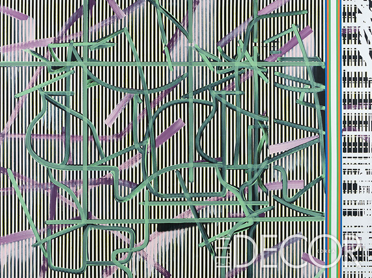 ‘Prepared Piano’, 180x240cm, Synthetic polymer on canvas, 2021 © Egan Frantz, Courtesy the Artist and Galerie Nagel Draxler