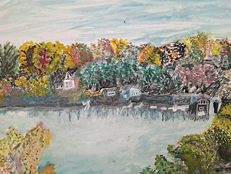 계절의 색채가 담긴 <시골 마을>.