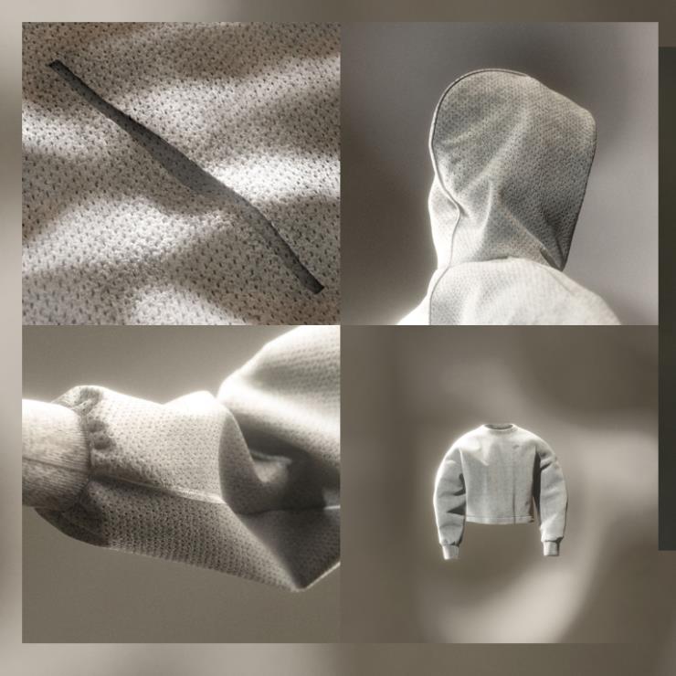 독특한 나이키 포워드의 디테일. 부피와 무게를 줄이면서 우수한 보온성을 제공하는 Nike Therma-FIT ADV가 왼쪽 소매 부분에 표시되어 있다