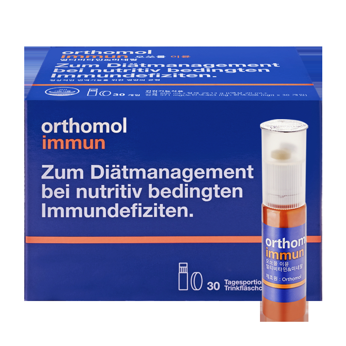 각종 비타민과 미네랄, 셀레늄, 엽산 등이 함유된 액상과 알약 형태를 동시에 섭취해 영양의 균형을 맞춰주는 고농축 비타민, 30일분, 11만8천원, Othomol Immun.