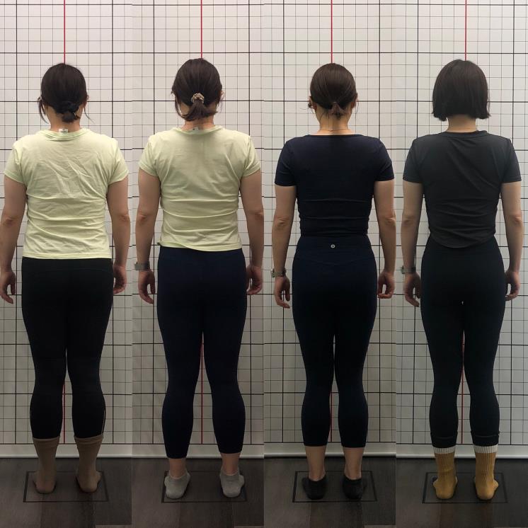 8월 말(-9kg) > 10월(-13kg) > 12월(-19kg) > 3월(-20kg)의 몸 변화 기록.