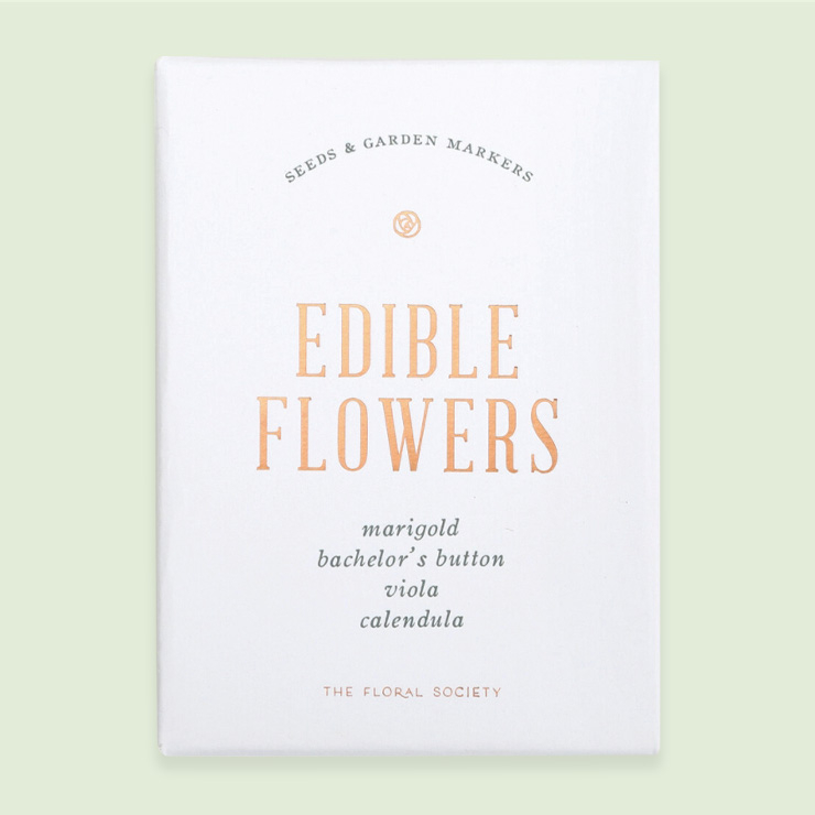 25개의 아름다운 식용 꽃 씨앗이 든 Non-GMO 씨앗 키트. 50달러, 더 플로럴 소사이어티. 