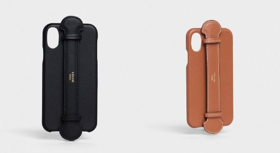 부드러운 카프스킨 소재, 스트랩이 장착된 iPHONE X & XS 케이스는 485달러, Celine.