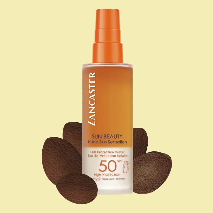 선케어 부문 1위, 랑카스터 썬 뷰티 누드 스킨 센세이션 썬 프로텍티브 워터 SPF 50 (국내 미출시).