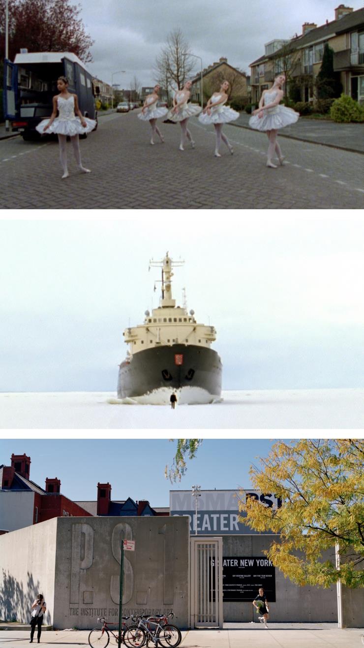 (위부터) Nummer twee(still image)_2003, Nummer acht(still image)_2007, Nummer dertien Effugio a_2010