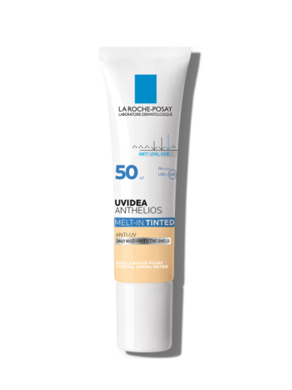 라로슈포제 안뗄리오스 멜트인 틴티드 크림 SPF50+ PA++++ - 강력한 차단 기능에 촉촉한 크림 타입. 무향이라 민감한 피부에도 쓸 수 있으며 가벼운 톤 보정 효과가 있다. 30mL, 3만2천원.