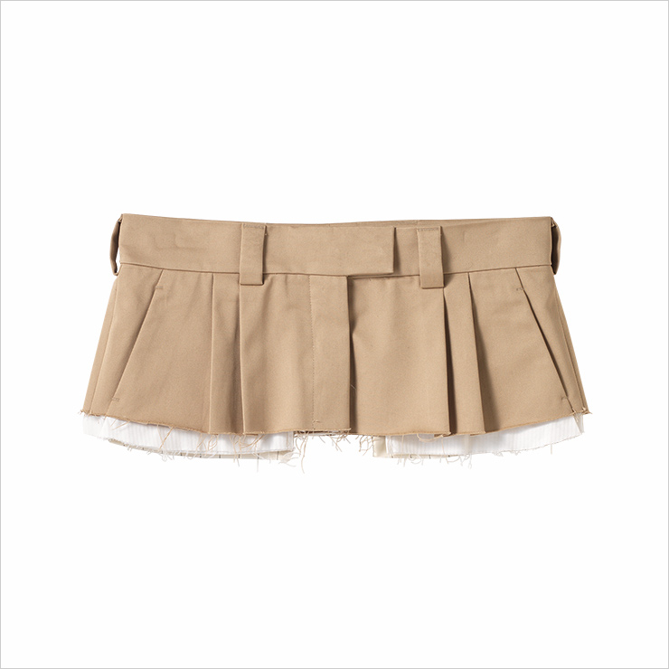 아찔한 길이의 마이크로 미니스커트는 가격 미정, Miu Miu.