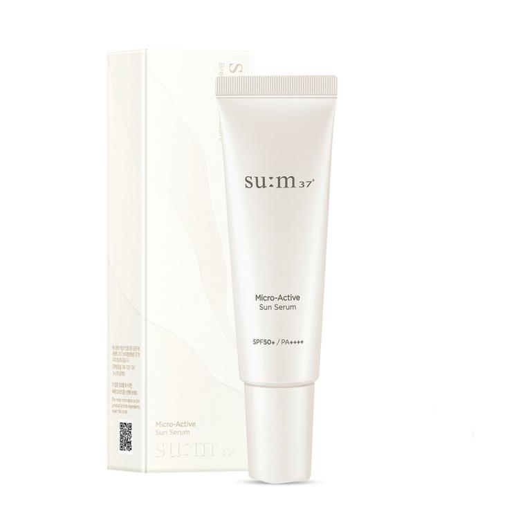숨37 마이크로 액티브 선 세럼 SPF 50+/PA ++++ - 발효 진정 성분 함유, 자극 우려 성분들은 배제해 민감성 피부 사용 적합, 논코메도제닉 테스트 통과. 유기 50mL 5만 원.
