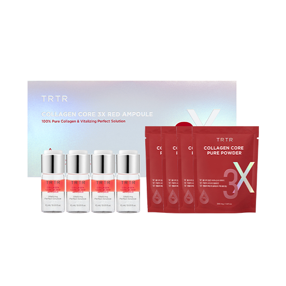 티르티르 티알티알 콜라겐 코어 3X 레드 앰플 - 저분자 순수 콜라겐 파우더와 주름 개선 성분 바쿠치올과 펩타이드, 세라마이드 등을 함유해 바른 직후 탱탱한 느낌을 주고 장기적으론 탄력을 개선한다. 300mg, 10mL 각 4개 세트. 11만9천원.