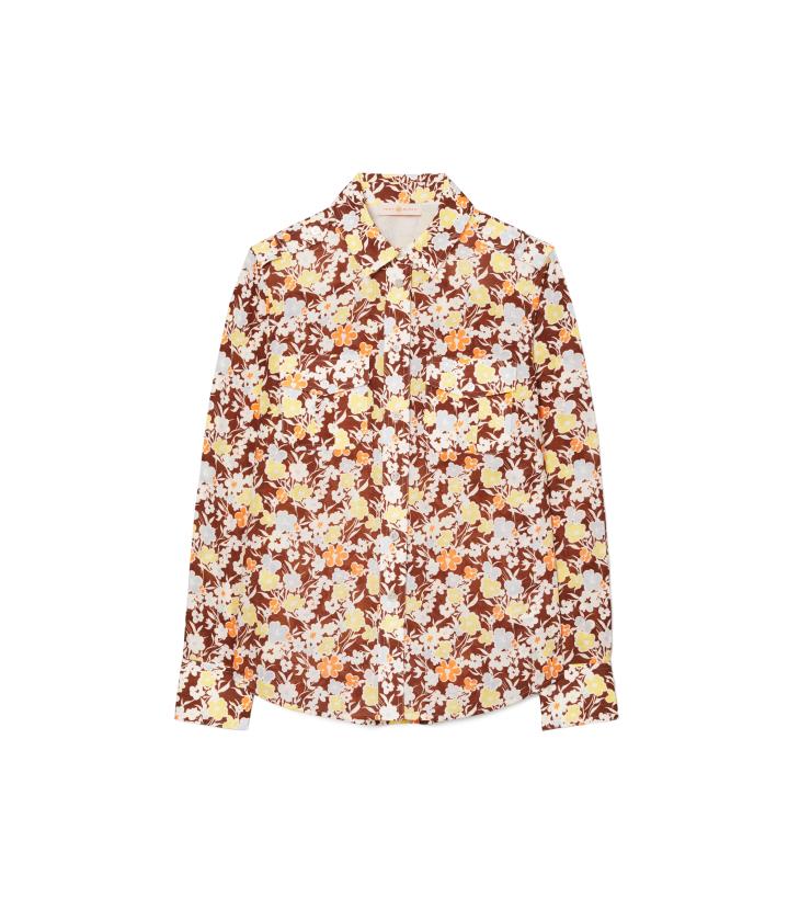 토리버치 레버리 플라워 프린트 셔츠 - 1970년대 벽지 패턴에서 가져온 꽃무늬가 정감 있다