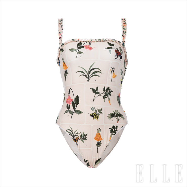 플라워 자수 장식의 스윔수트는 59만원 Agua by Agua Bendita by Boontheshop.