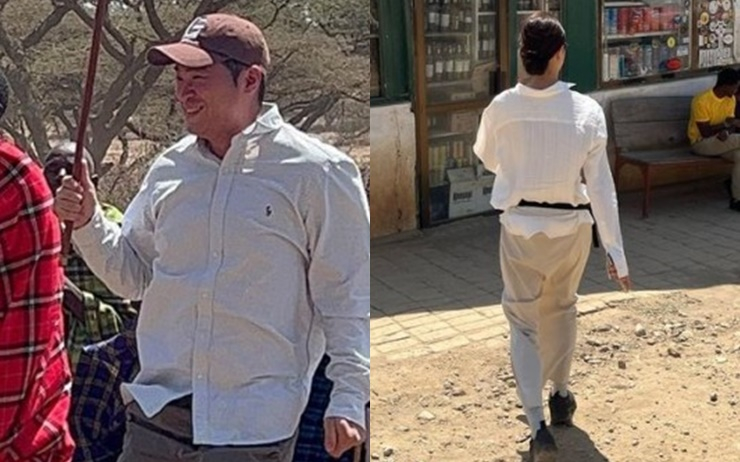 신혼여행지에서 포착된 최자 부부
