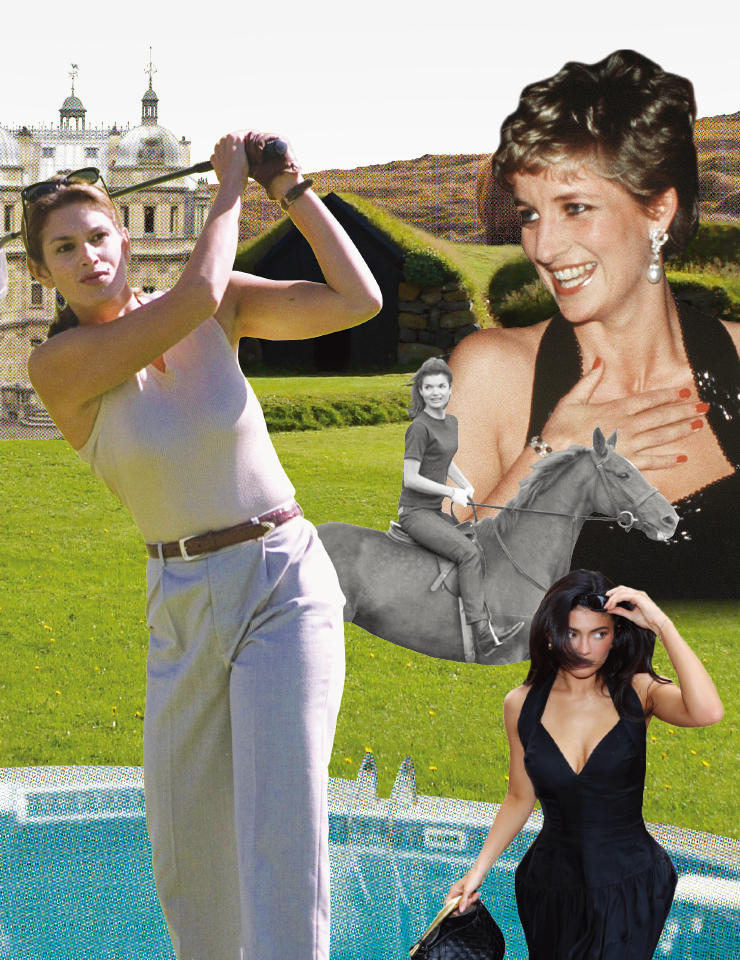  (왼쪽부터 시계방향으로) Cindy Crawford, Diana Spencer, Jacqueline Kennedy, Kylie Jenner
