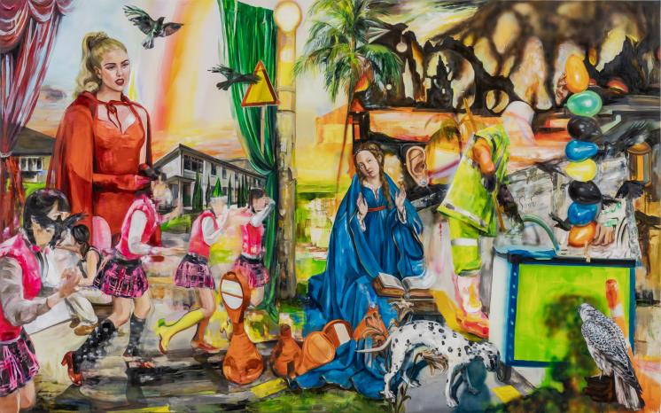 이채은_2021_Overlaid Marbles_oil on linen_162 x 260 cm