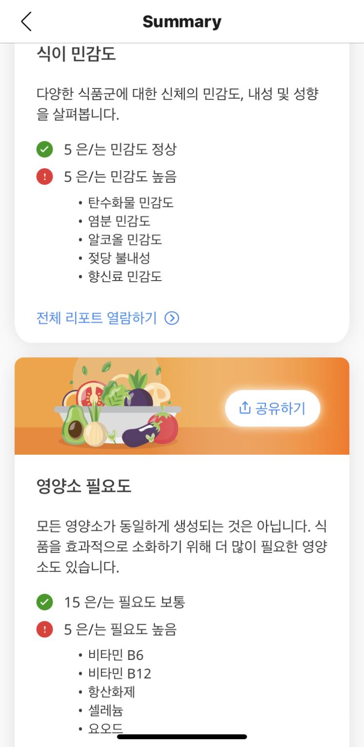 영양 결과지